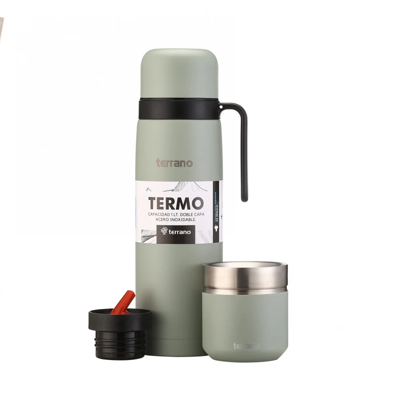 Cargue la imagen en el visor de la galería, Kit Matero Terrano con Termo manija 1lt + Mate Folkie