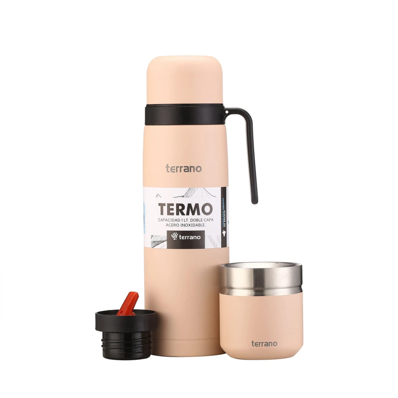 Cargue la imagen en el visor de la galería, Kit Matero Terrano con Termo manija 1lt + Mate Folkie