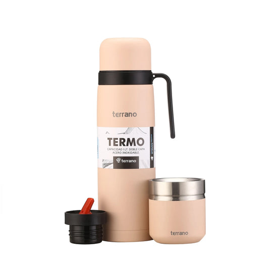 Kit Matero Terrano con Termo manija 1lt + Mate Folkie