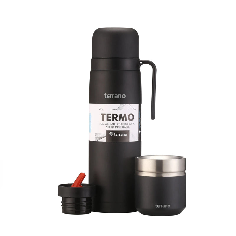 Cargue la imagen en el visor de la galería, Kit Matero Terrano con Termo manija 1lt + Mate Folkie