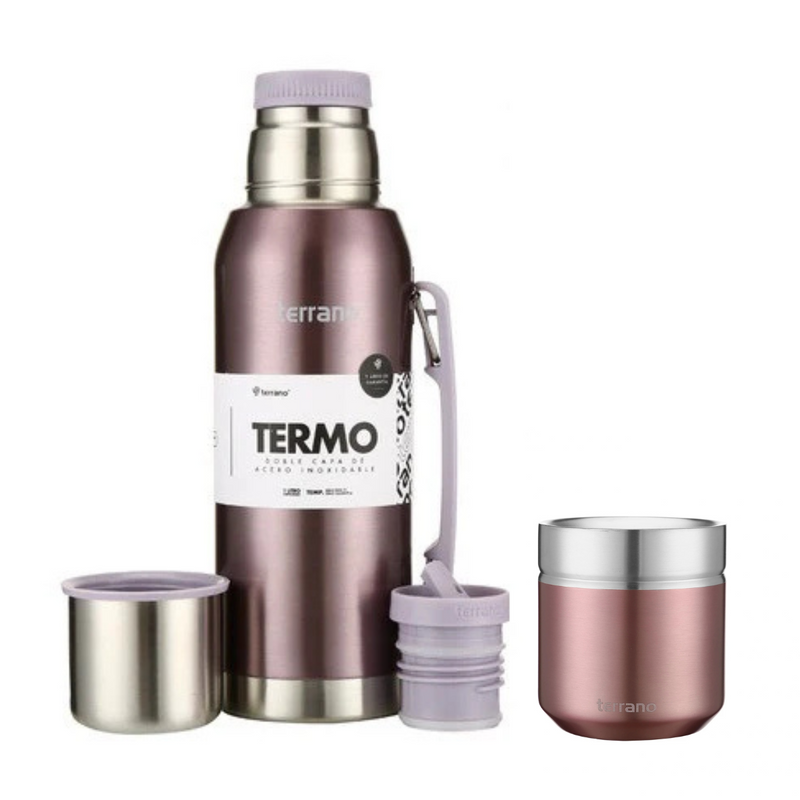 Cargue la imagen en el visor de la galería, Kit Matero Terrano Termo Premium 750ml con asa + Mate Folkie