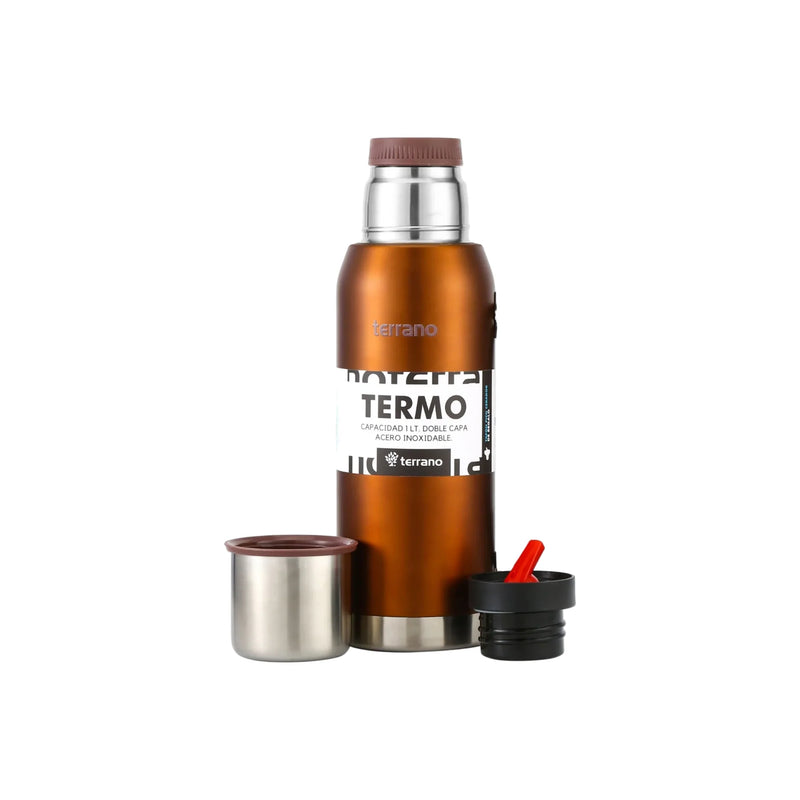 Cargue la imagen en el visor de la galería, Kit Matero Metalizado Terrano con Termo Premium 750ml + Mate Flap