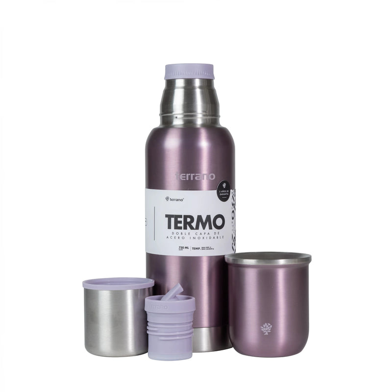 Cargue la imagen en el visor de la galería, Kit Matero Metalizado Terrano con Termo Premium 750ml + Mate Sicilia