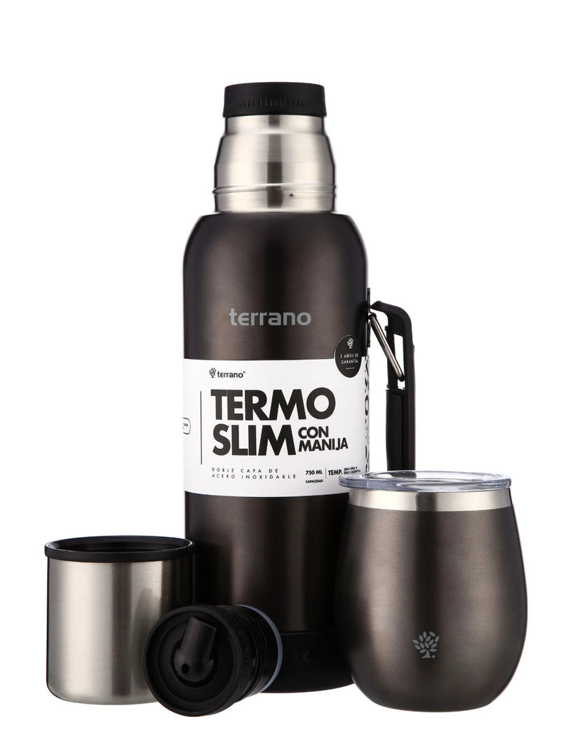 Cargue la imagen en el visor de la galería, Kit Matero Terrano Termo Premium 750ml con asa + Mate con tapa