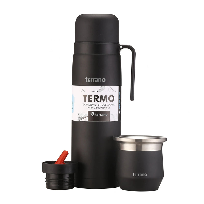 Cargue la imagen en el visor de la galería, Kit Matero Terrano con Termo manija 1lt + Mate Flap