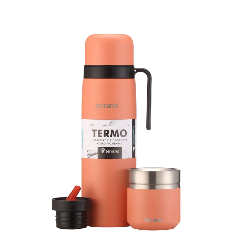 Cargue la imagen en el visor de la galería, Kit Matero Terrano con Termo manija 1lt + Mate Folkie
