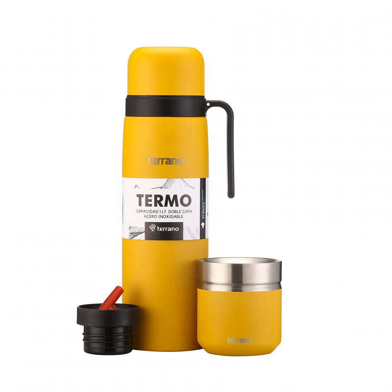 Cargue la imagen en el visor de la galería, Kit Matero Terrano con Termo manija 1lt + Mate Folkie
