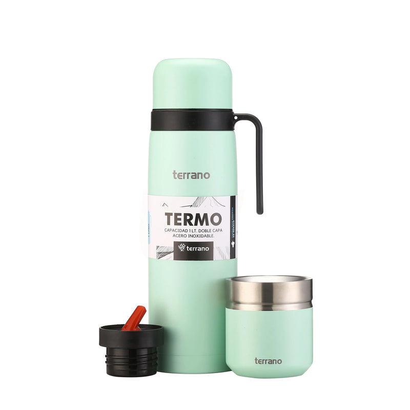 Cargue la imagen en el visor de la galería, Kit Matero Terrano con Termo manija 1lt + Mate Folkie