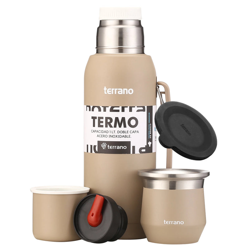 Cargue la imagen en el visor de la galería, Kit Matero Terrano con Termo Premium 1lt + Mate Flap