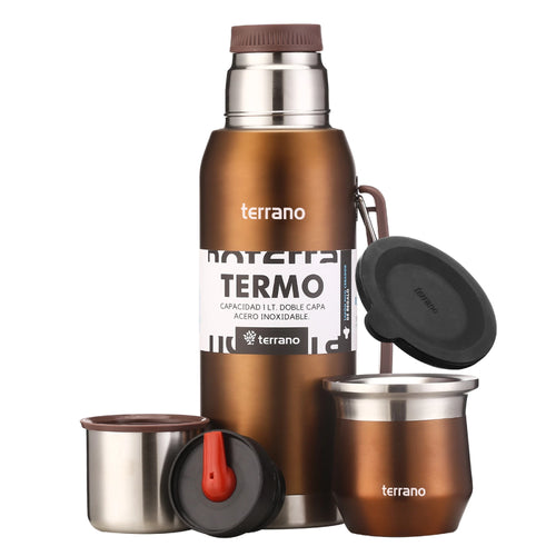 Kit Matero Terrano con Termo Premium 1lt + Mate Flap