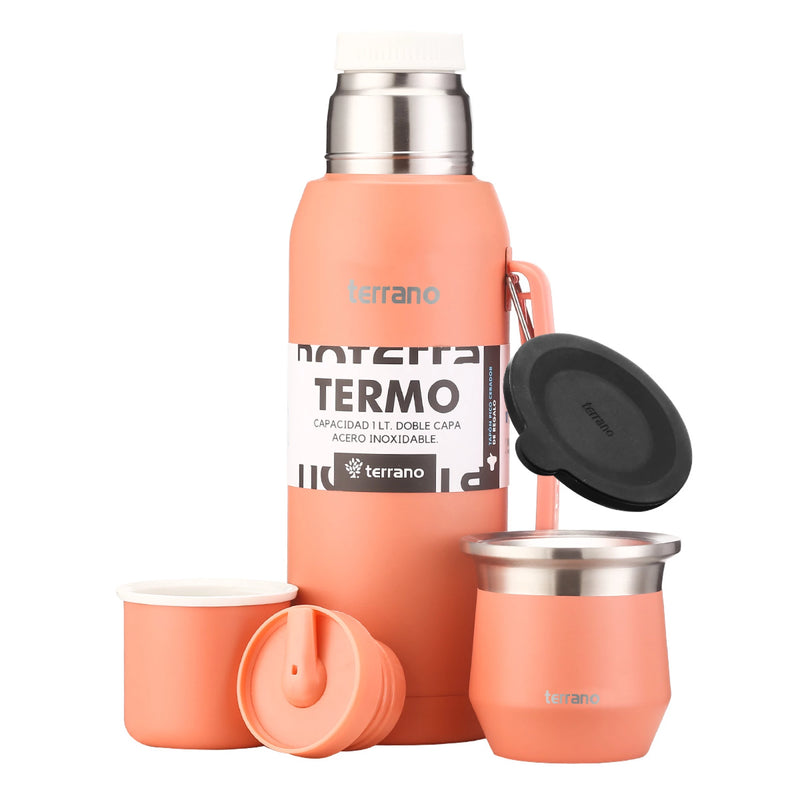 Cargue la imagen en el visor de la galería, Kit Matero Terrano Termo Premium 750ml con asa + Mate Flap