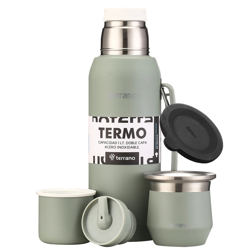 Cargue la imagen en el visor de la galería, Kit Matero Terrano Termo Premium 750ml con asa + Mate Flap