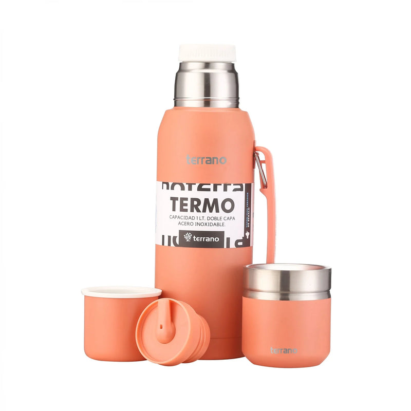 Cargue la imagen en el visor de la galería, Kit Matero Terrano Termo Premium 750ml con asa + Mate Folkie