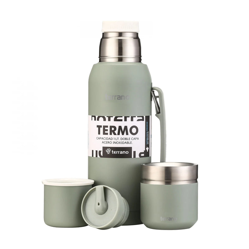 Cargue la imagen en el visor de la galería, Kit Matero Terrano Termo Premium 750ml con asa + Mate Folkie