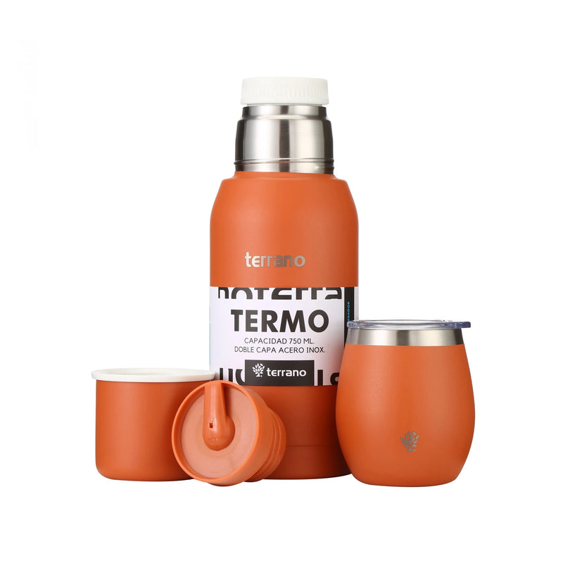 Cargue la imagen en el visor de la galería, Kit Matero Terrano con Termo Premium 750ml + Mate con tapa