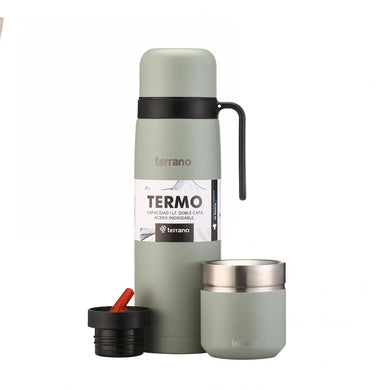 Kit Matero Terrano con Termo manija 1lt + Mate Folkie