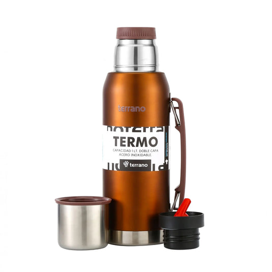 Kit Matero Terrano con Termo Premium 1lt + Mate con tapa