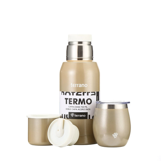 Kit Matero Terrano con Termo Premium 750ml + Mate con tapa