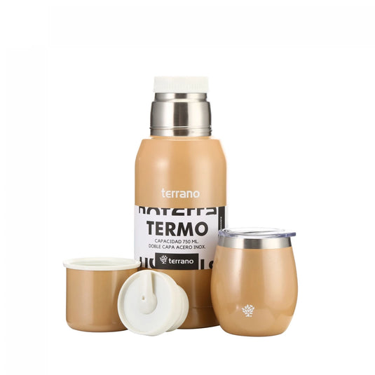 Kit Matero Terrano con Termo Premium 750ml + Mate con tapa