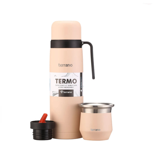 Kit Matero Terrano con Termo manija 1lt + Mate Flap