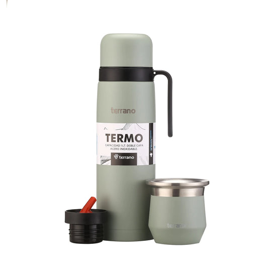 Kit Matero Terrano con Termo manija 1lt + Mate Flap