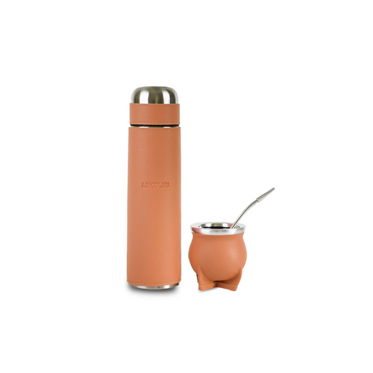 Kit Matero Lincoln's con Termo forrado 1lt + Mate con bombilla