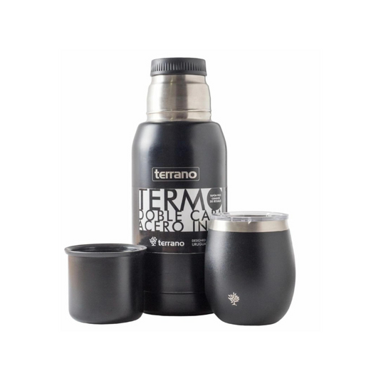 Kit Matero Terrano con Termo Premium 750ml + Mate con tapa