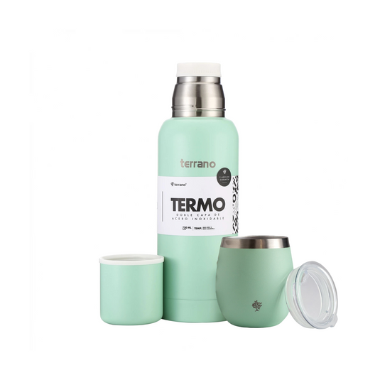 Kit Matero Terrano con Termo Premium 750ml + Mate con tapa