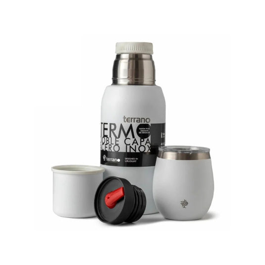 Kit Matero Terrano con Termo Premium 750ml + Mate con tapa