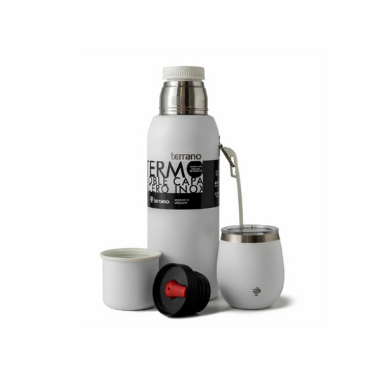 Kit Matero Terrano con Termo Premium 1lt + Mate con tapa