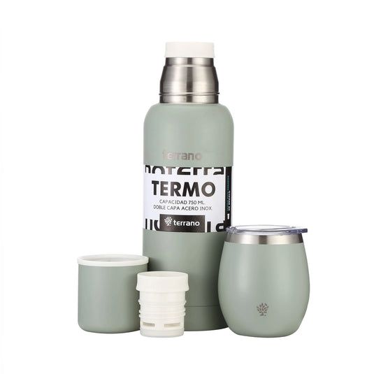 Kit Matero Terrano con Termo Premium 750ml + Mate con tapa