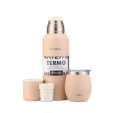 Kit Matero Terrano con Termo Premium 750ml + Mate con tapa