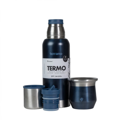 Kit Matero Metalizado Terrano con Termo Premium 750ml + Mate Flap