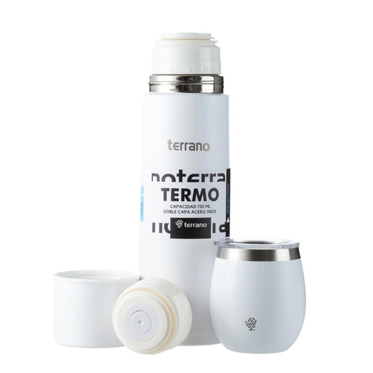 Kit Matero Terrano con Termo Bala 750ml + Mate con tapa