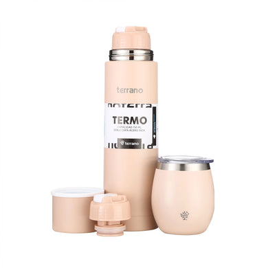 Kit Matero Terrano con Termo Bala 750ml + Mate con tapa