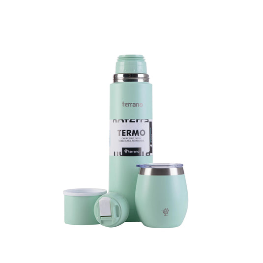 Kit Matero Terrano con Termo Bala 750ml + Mate con tapa