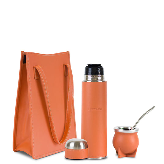 Kit Matero Lincoln's con Termo forrado 1lt + Mate con bombilla + Matera Bolsito