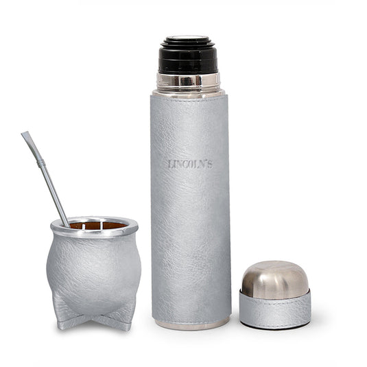 Kit Matero Lincoln's con Termo forrado 1lt + Mate con bombilla