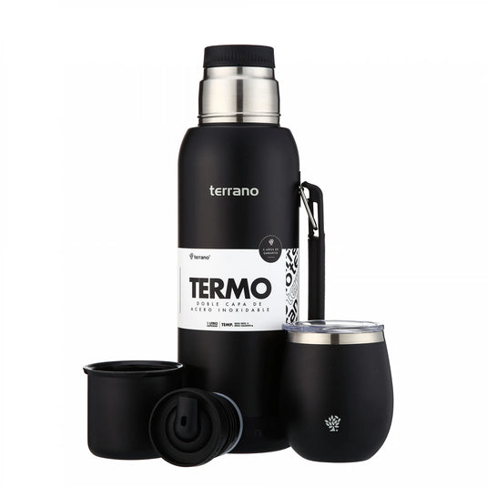 Kit Matero Terrano Termo Premium 750ml con asa + Mate con tapa