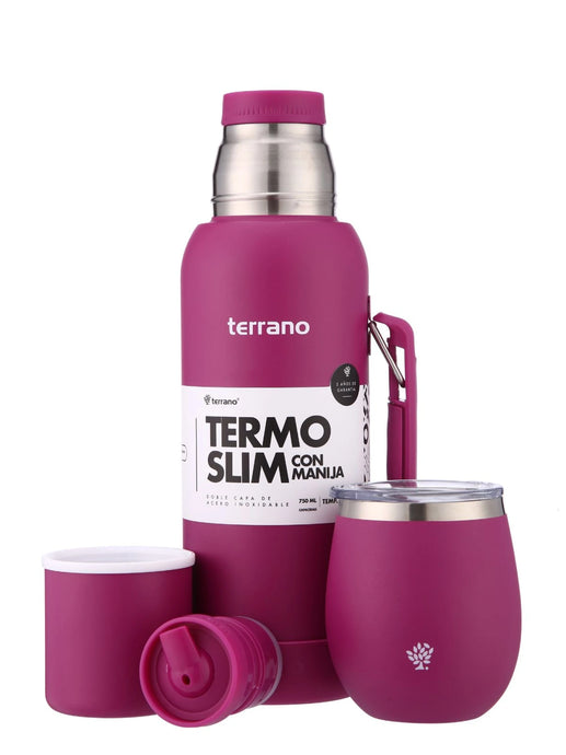 Kit Matero Terrano Termo Premium 750ml con asa + Mate con tapa