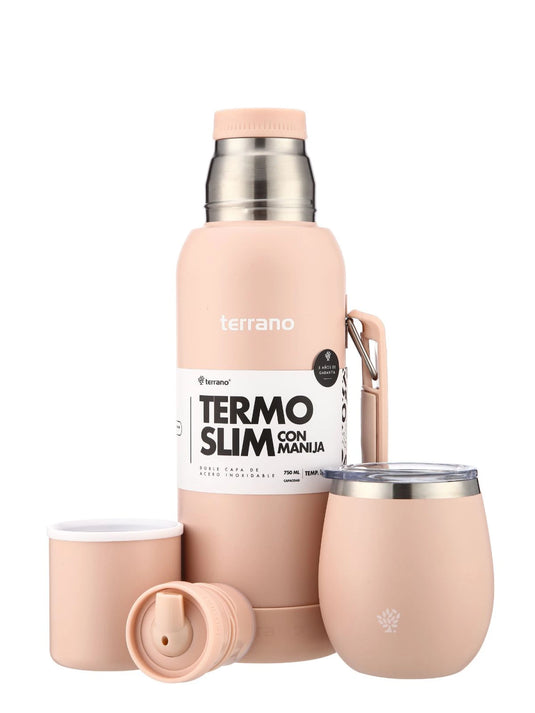 Kit Matero Terrano Termo Premium 750ml con asa + Mate con tapa