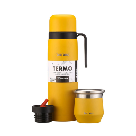 Kit Matero Terrano con Termo manija 1lt + Mate Flap