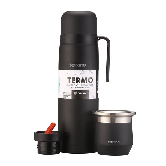 Kit Matero Terrano con Termo manija 1lt + Mate Flap