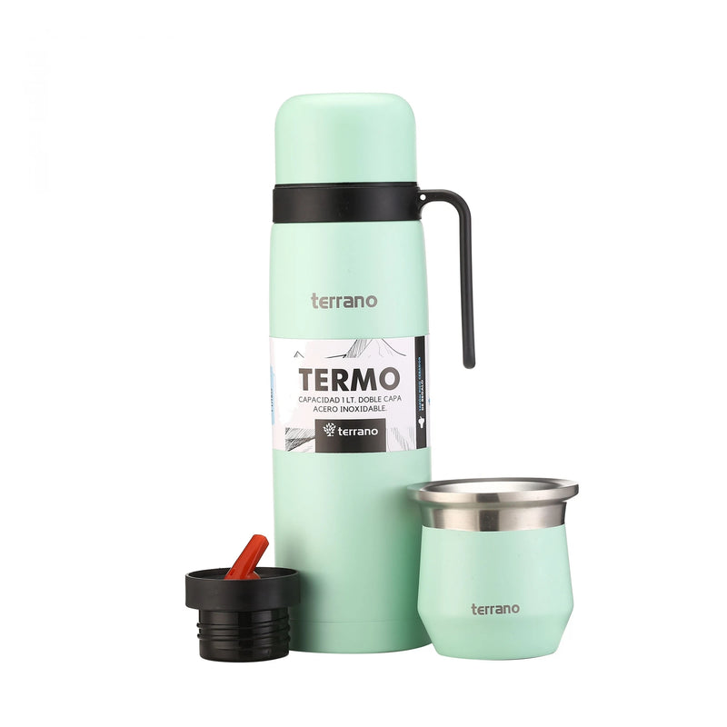 Cargue la imagen en el visor de la galería, Kit Matero Terrano con Termo manija 1lt + Mate Flap
