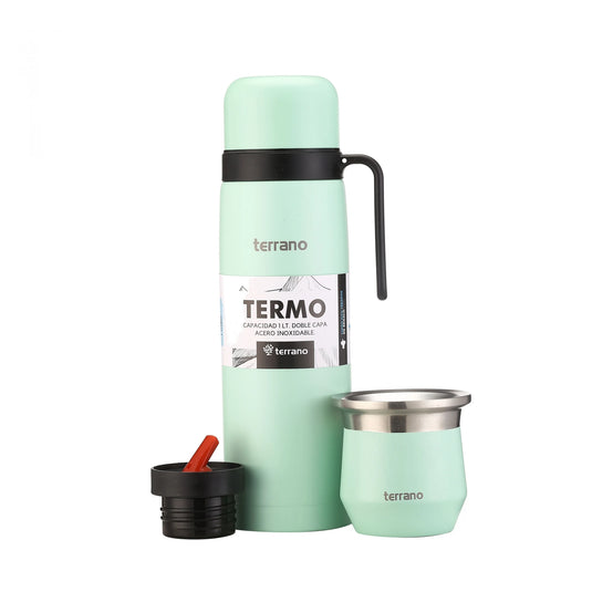 Kit Matero Terrano con Termo manija 1lt + Mate Flap