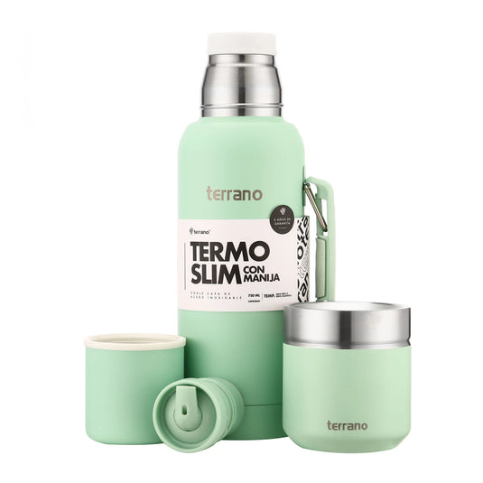 Kit Matero Terrano Termo Premium 750ml con asa + Mate Folkie
