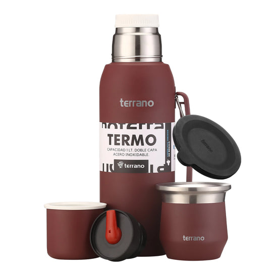 Kit Matero Terrano con Termo Premium 1lt + Mate Flap