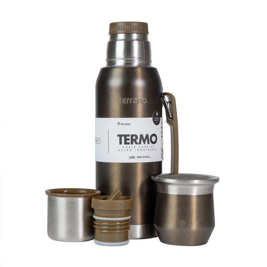 Kit Matero Terrano con Termo Premium 1lt + Mate Flap