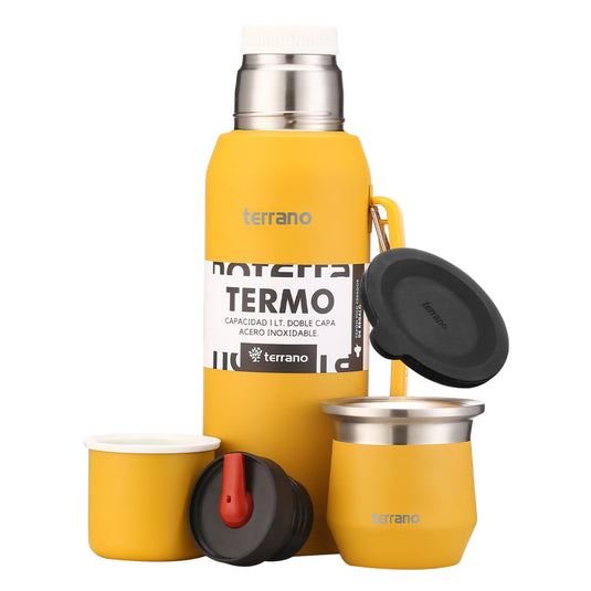 Kit Matero Terrano con Termo Premium 1lt + Mate Flap