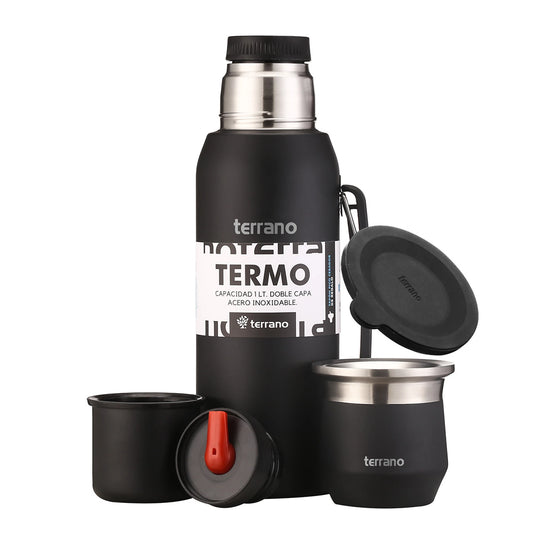 Kit Matero Terrano con Termo Premium 1lt + Mate Flap